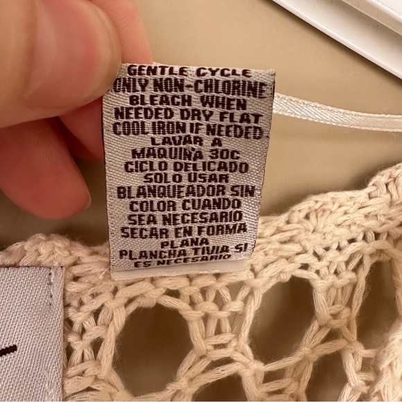 Le Moda Women L Boho Sweater Cottagecore Hippie Coconut Girl Fisherman Crochet - Picture 3 of 10